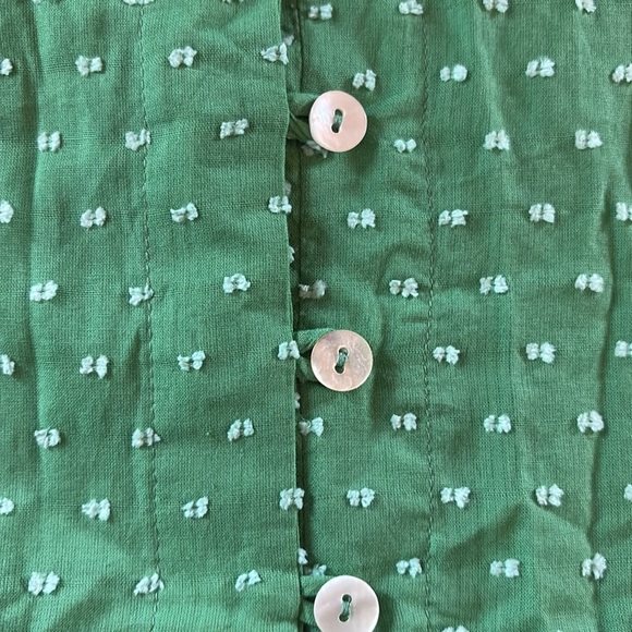 Oh My Stars Green Textured Polka Dot Top/ Size Small - Picture 4 of 6